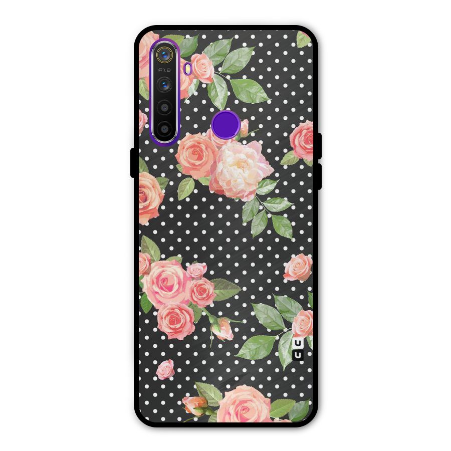 Polka Peach Metal Back Case for Realme 5i
