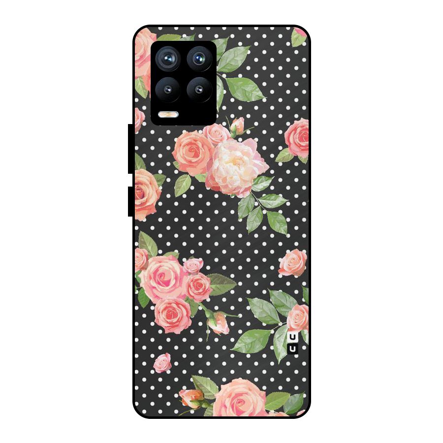 Polka Peach Metal Back Case for Realme 8 Pro