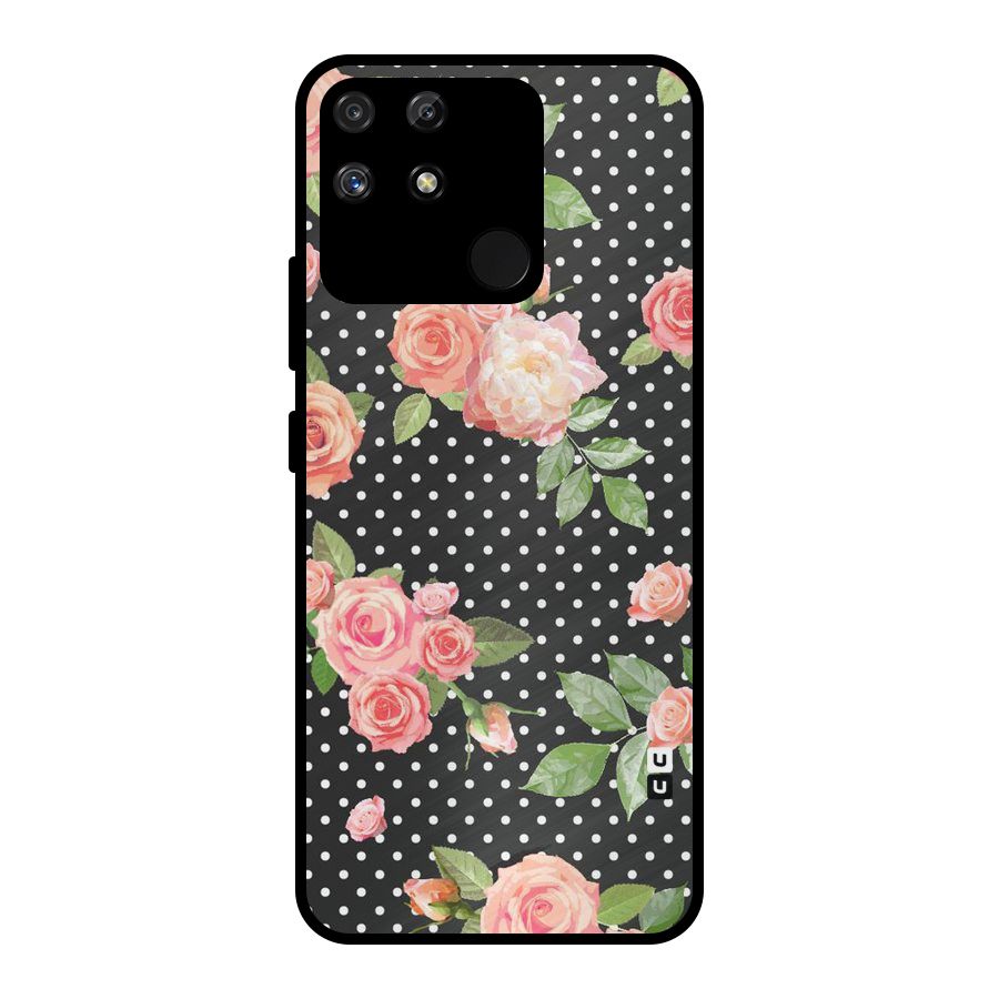 Polka Peach Metal Back Case for Realme Narzo 50A
