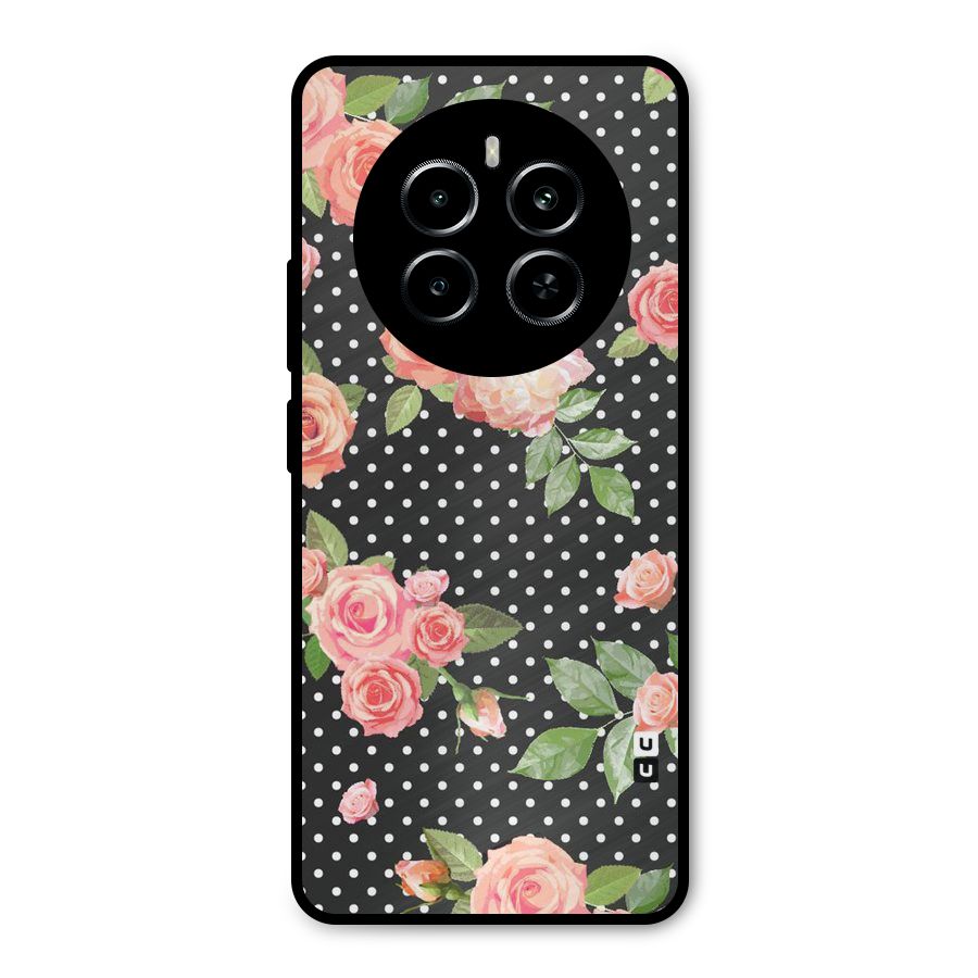 Polka Peach Metal Back Case for Realme P1