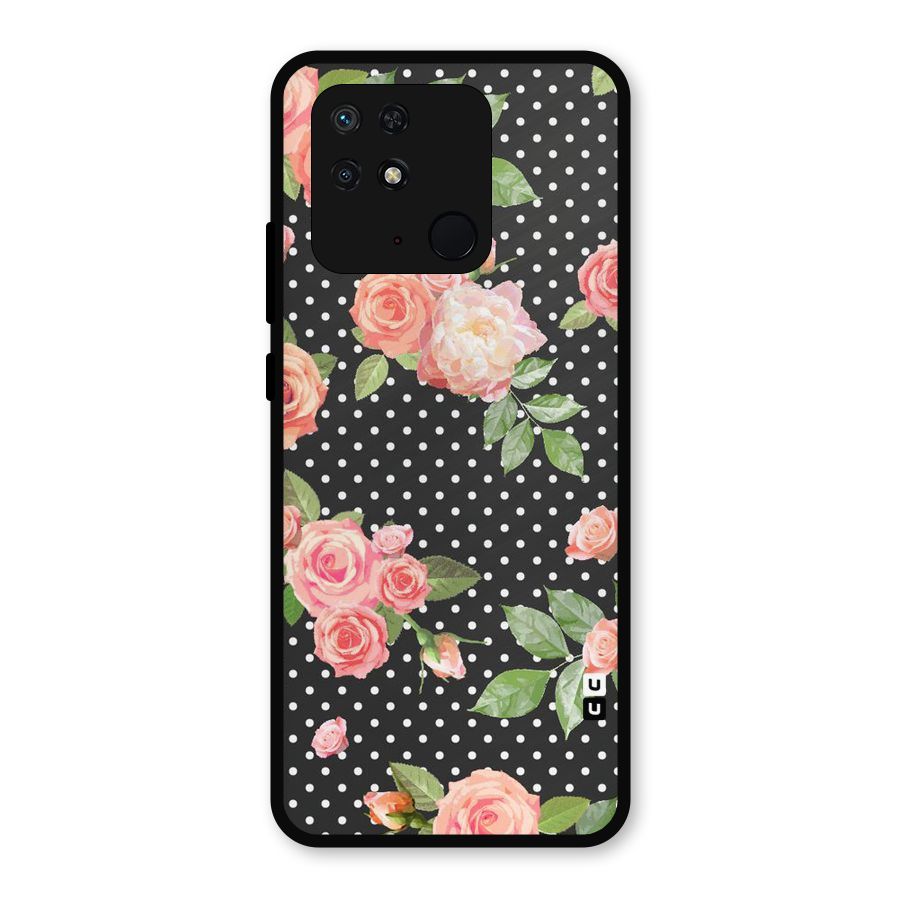 Polka Peach Metal Back Case for Redmi 10