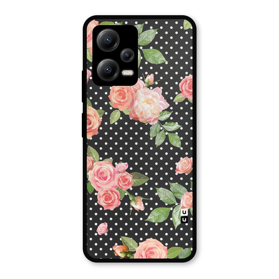 Polka Peach Metal Back Case for Redmi Note 12 5G