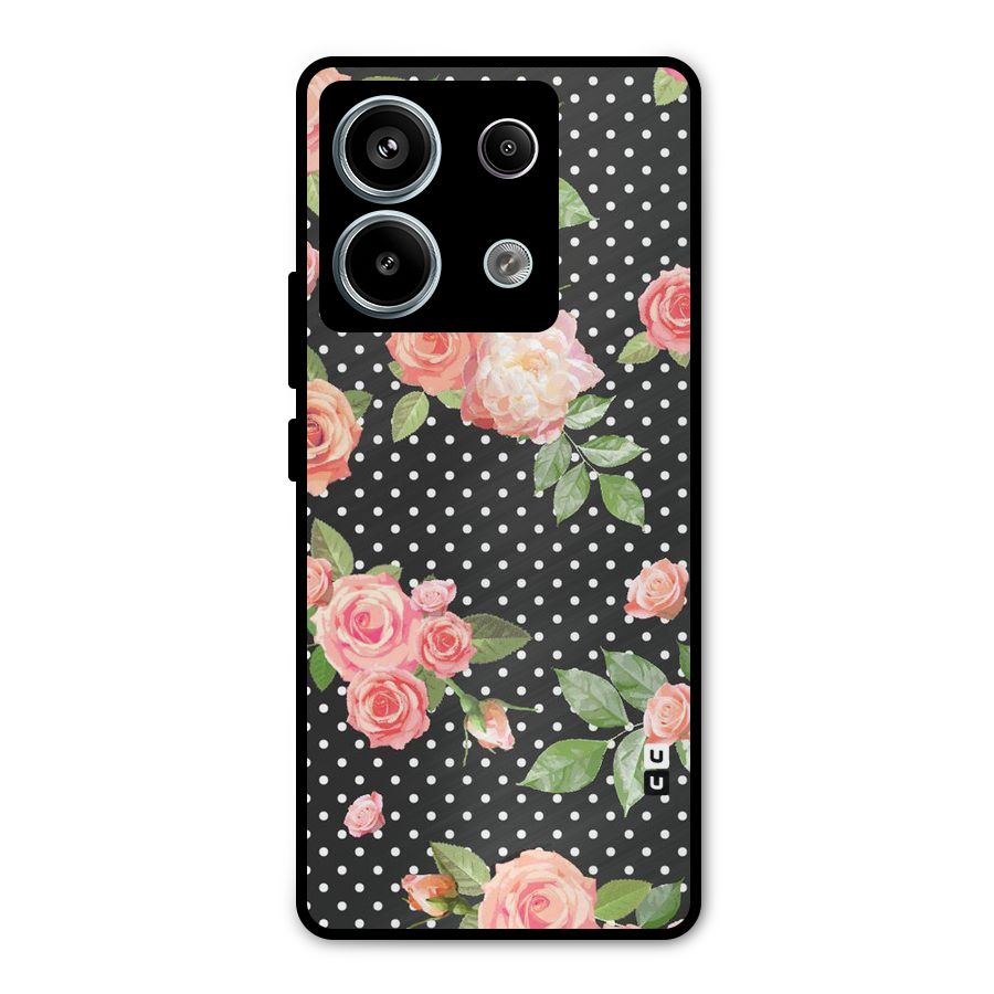 Polka Peach Metal Back Case for Redmi Note 13 Pro 5G