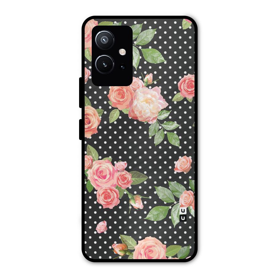 Polka Peach Metal Back Case for Vivo T1 5G