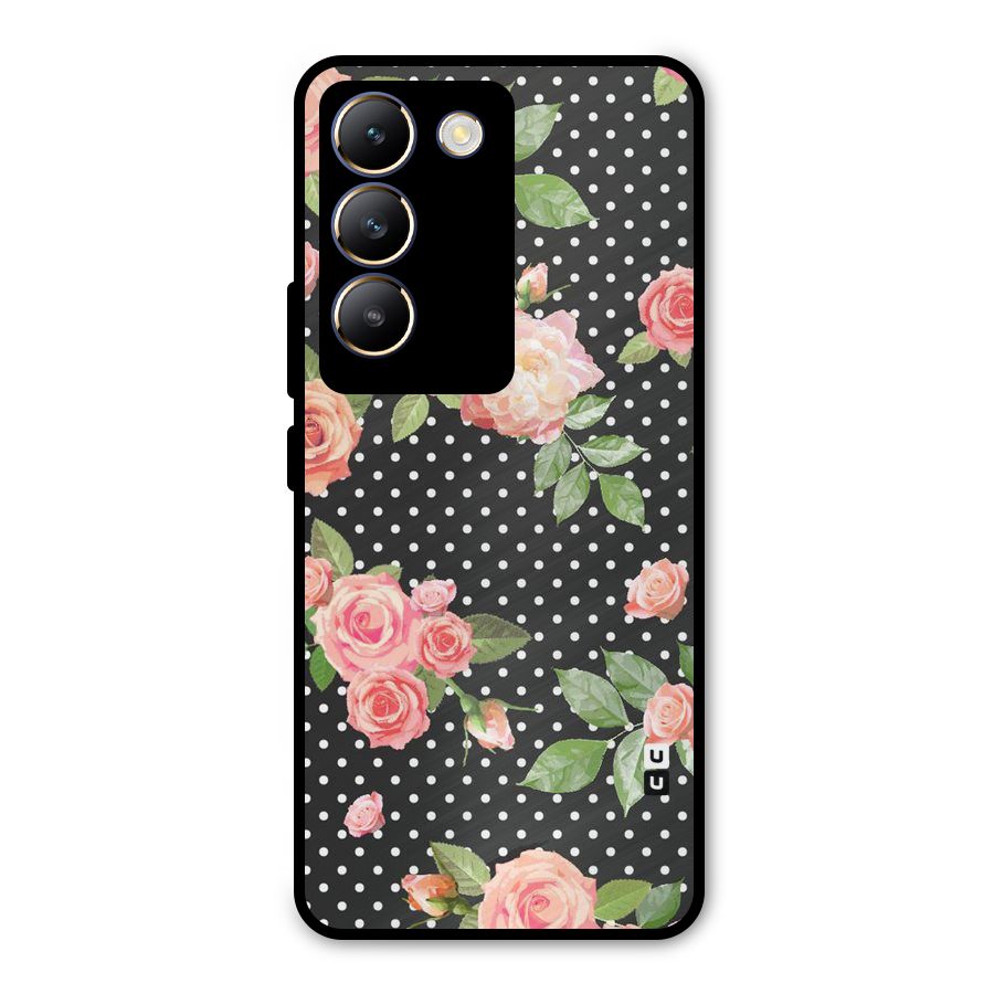 Polka Peach Metal Back Case for Vivo T3 5G