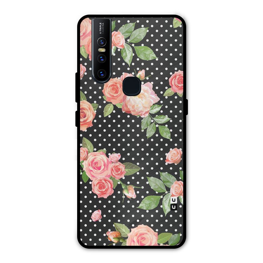 Polka Peach Metal Back Case for Vivo V15
