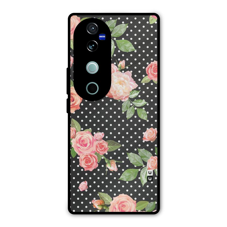 Polka Peach Metal Back Case for Vivo V40