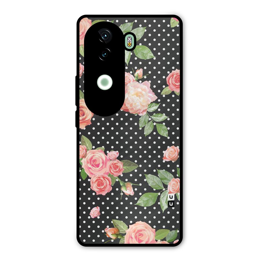 Polka Peach Metal Back Case for Vivo V40e