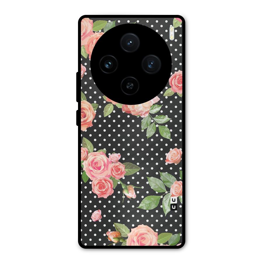 Polka Peach Metal Back Case for Vivo X100