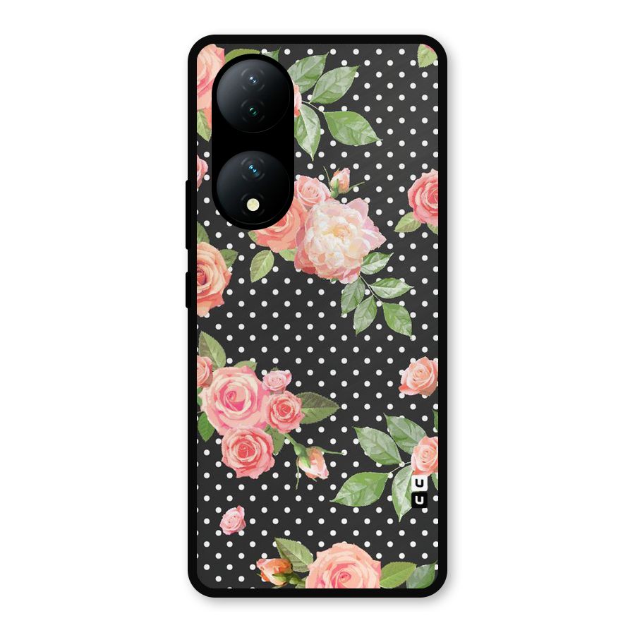 Polka Peach Metal Back Case for Vivo Y100