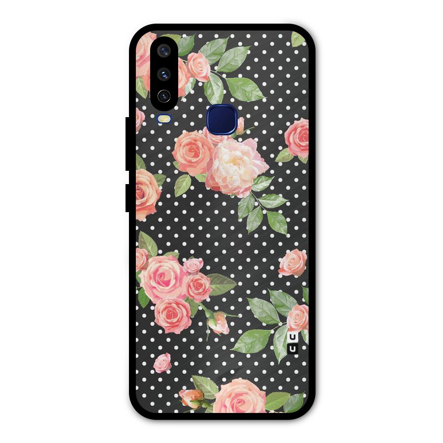 Polka Peach Metal Back Case for Vivo Y15