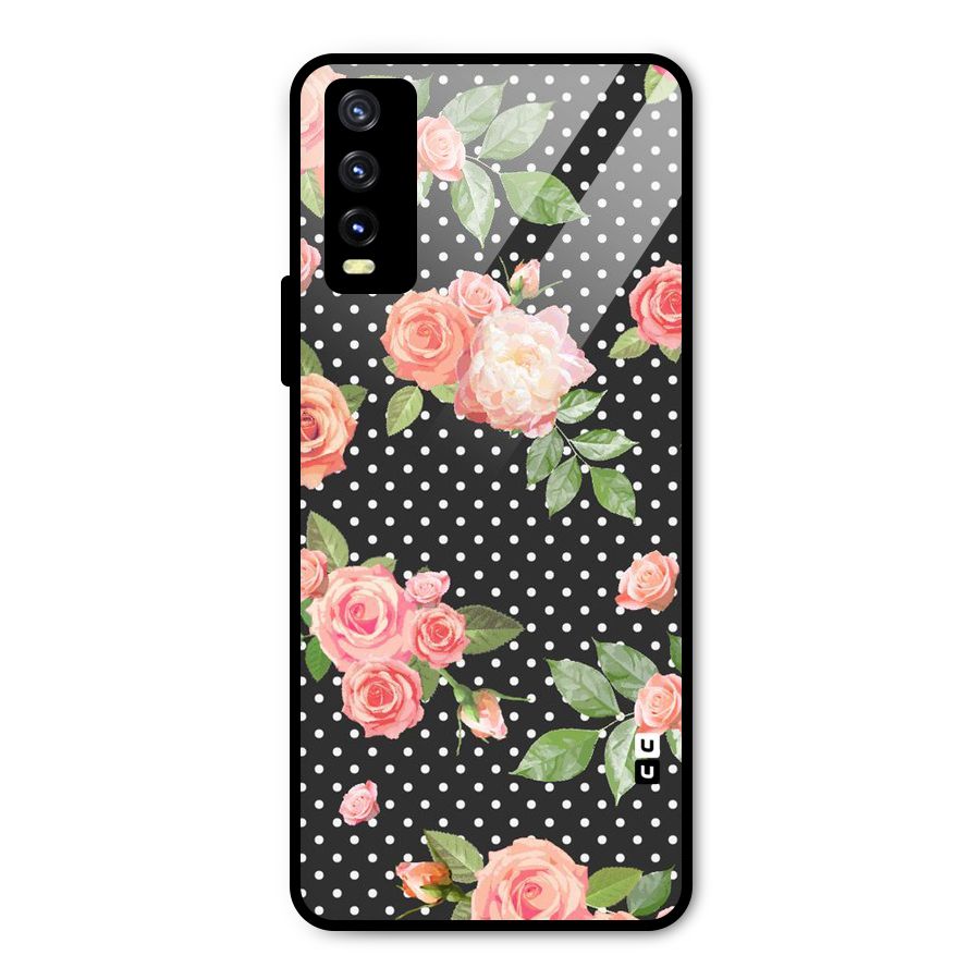 Polka Peach Metal Back Case for Vivo Y20