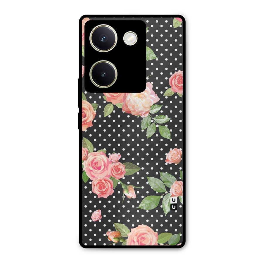 Polka Peach Metal Back Case for Vivo Y200 Pro