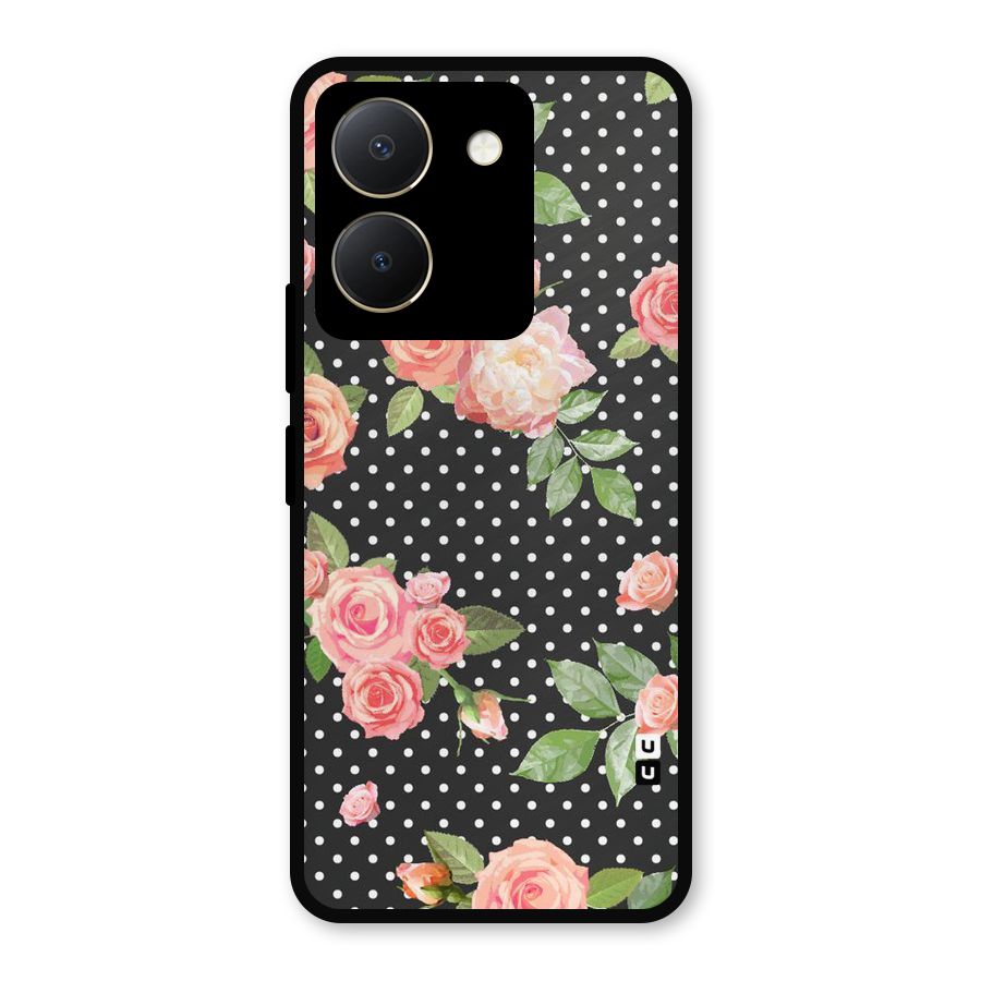Polka Peach Metal Back Case for Vivo Y36