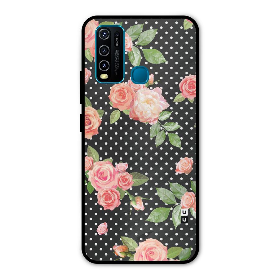 Polka Peach Metal Back Case for Vivo Y50