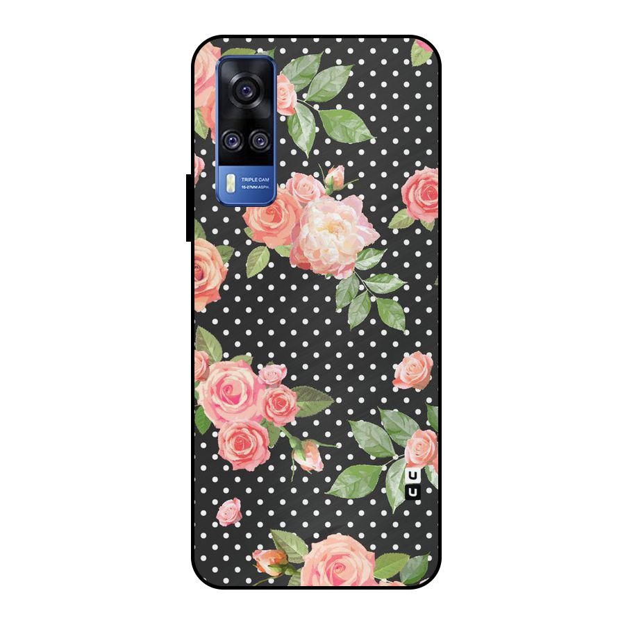 Polka Peach Metal Back Case for Vivo Y51
