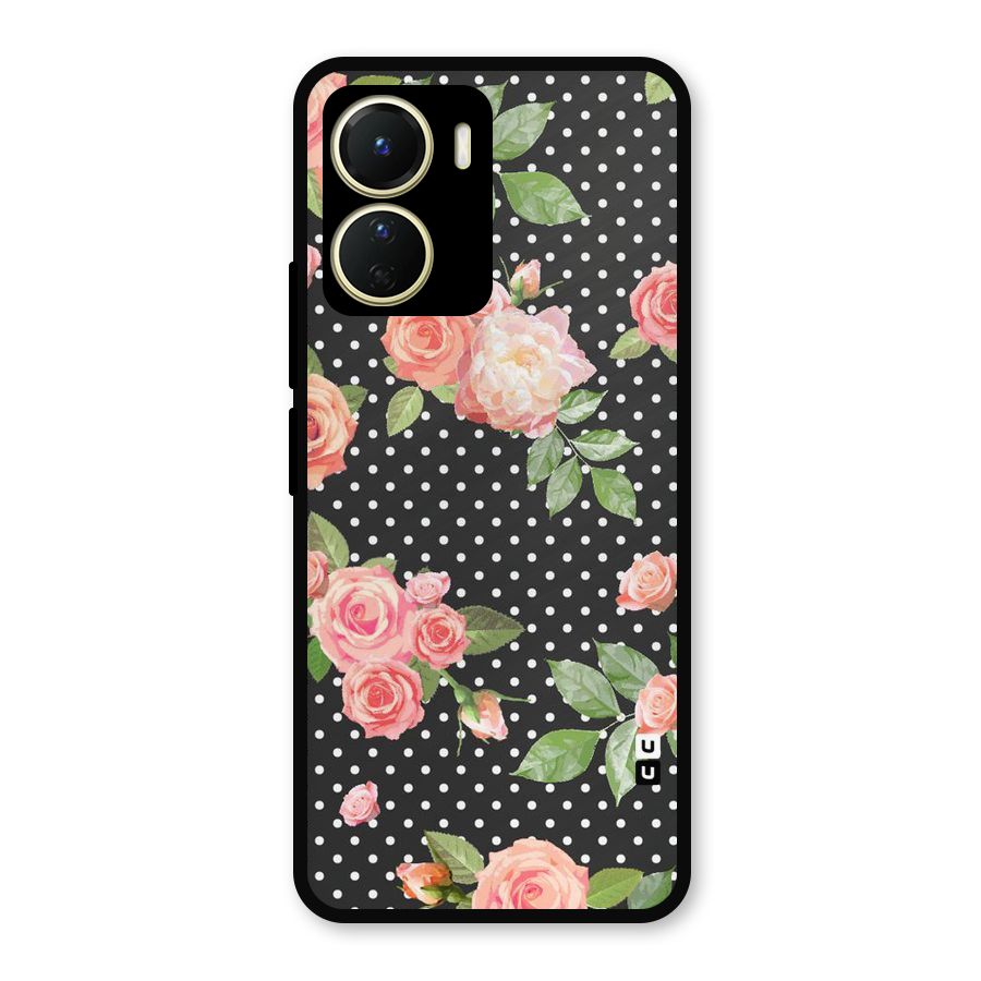 Polka Peach Metal Back Case for Vivo Y56