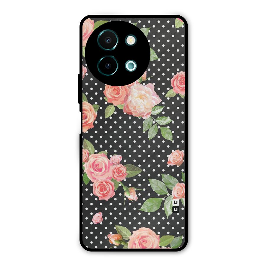 Polka Peach Metal Back Case for Vivo Y58