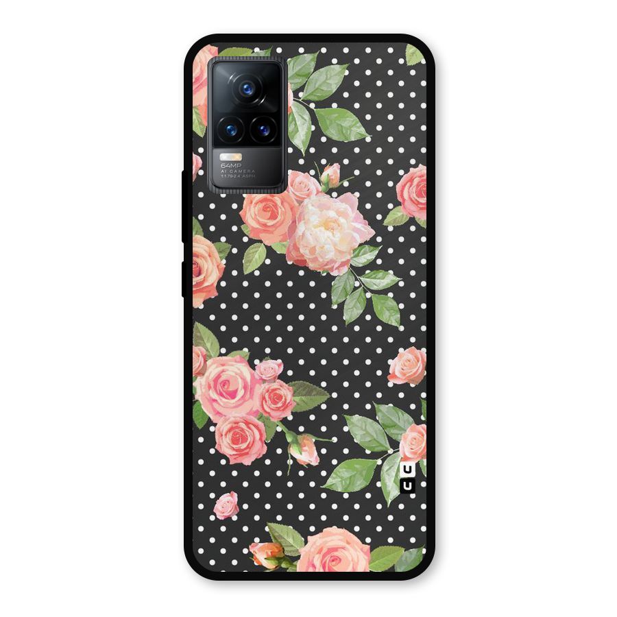 Polka Peach Metal Back Case for Vivo Y73