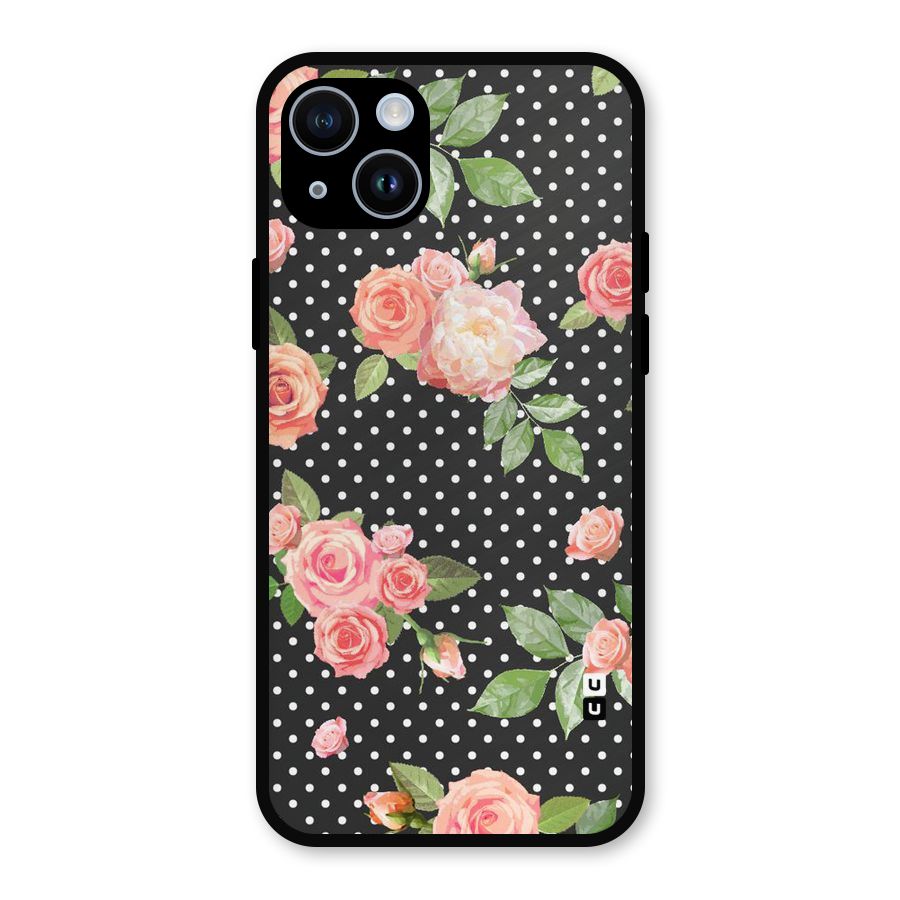 Polka Peach Metal Back Case for iPhone 14
