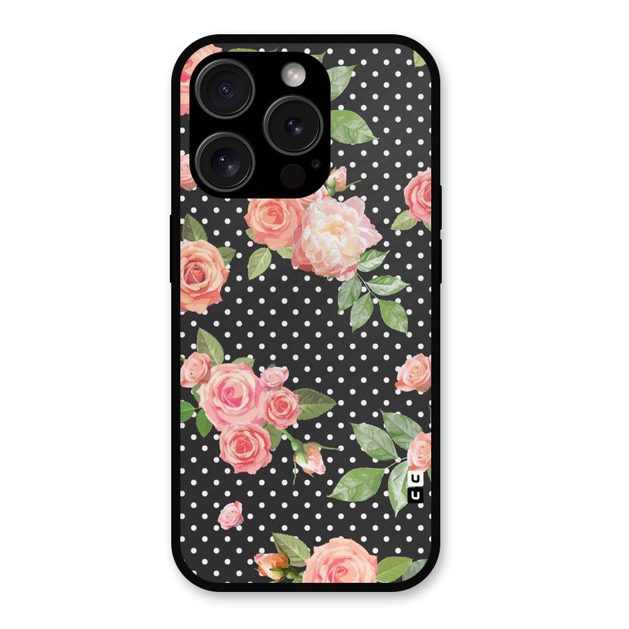 Polka Peach Metal Back Case for iPhone 15 Pro
