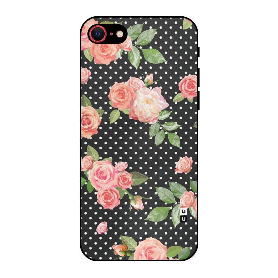 Polka Peach Metal Back Case for iPhone 7