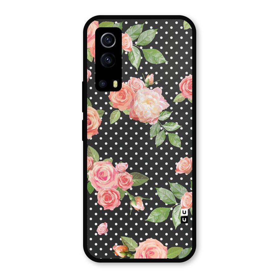 Polka Peach Metal Back Case for iQOO Z3