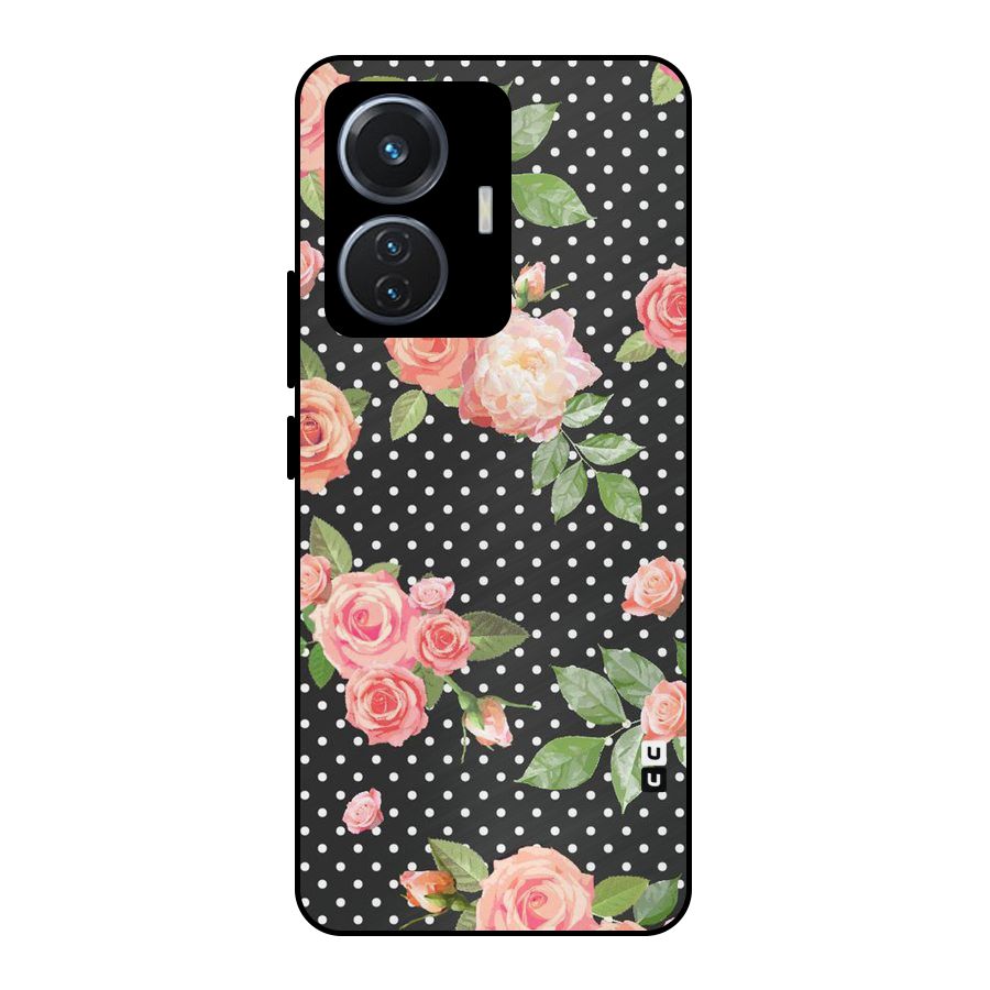 Polka Peach Metal Back Case for iQOO Z6 44W