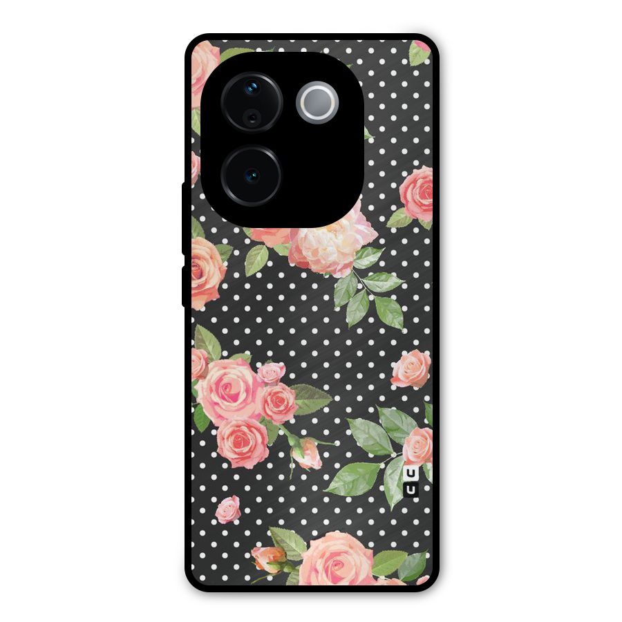 Polka Peach Metal Back Case for iQOO Z9s Pro