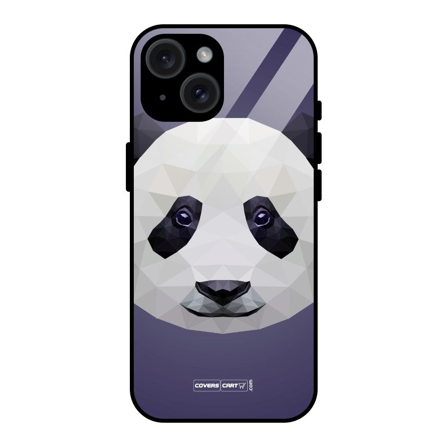 Polygon Panda Glass Back Case for iPhone 15