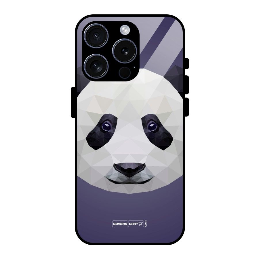 Polygon Panda Glass Back Case for iPhone 15 Pro