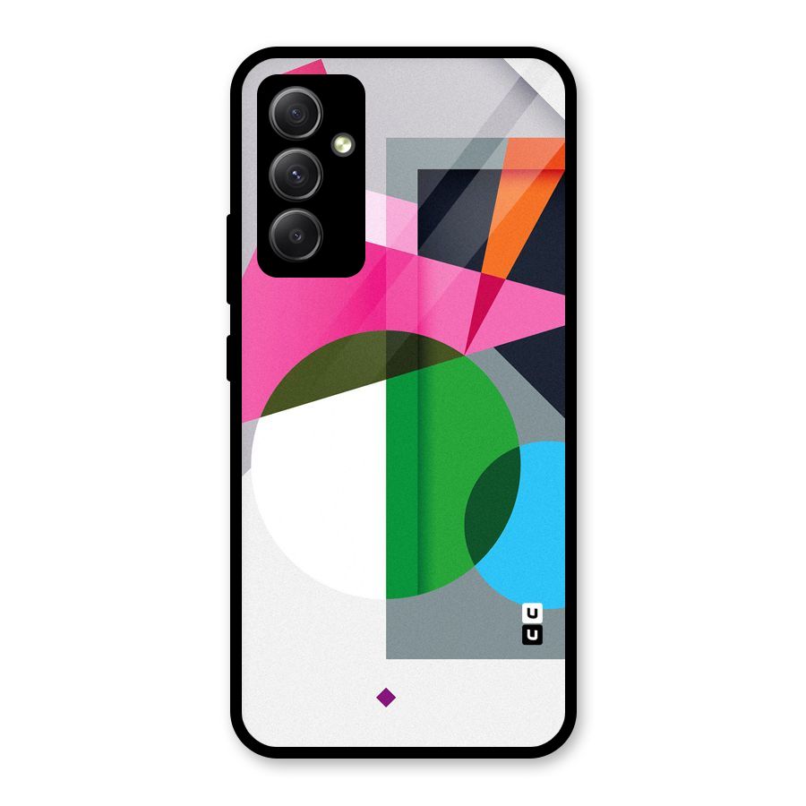 Polygons Cute Pattern Glass Back Case for Galaxy A34