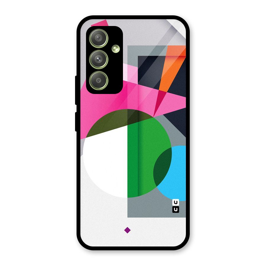 Polygons Cute Pattern Glass Back Case for Galaxy A54
