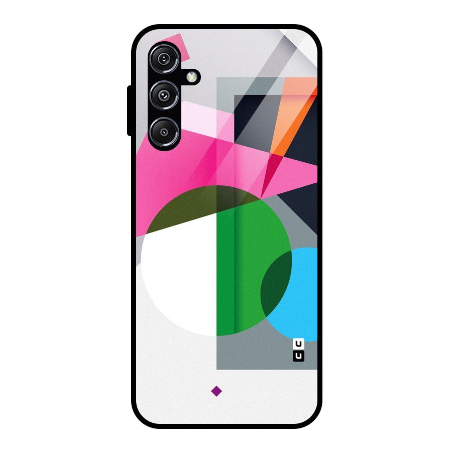 Polygons Cute Pattern Glass Back Case for Galaxy M34 5G