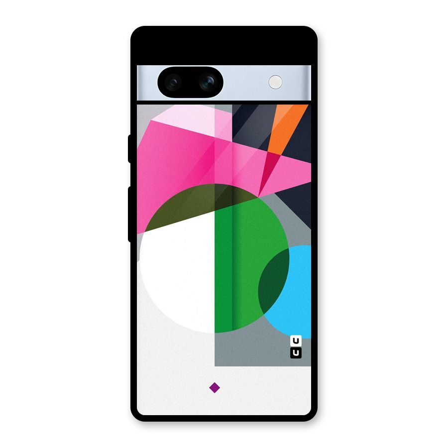 Polygons Cute Pattern Glass Back Case for Google Pixel 7a