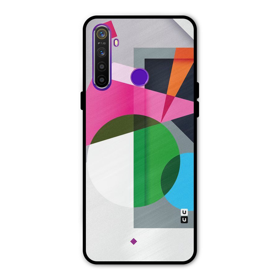 Polygons Cute Pattern Glass Back Case for Realme 5s
