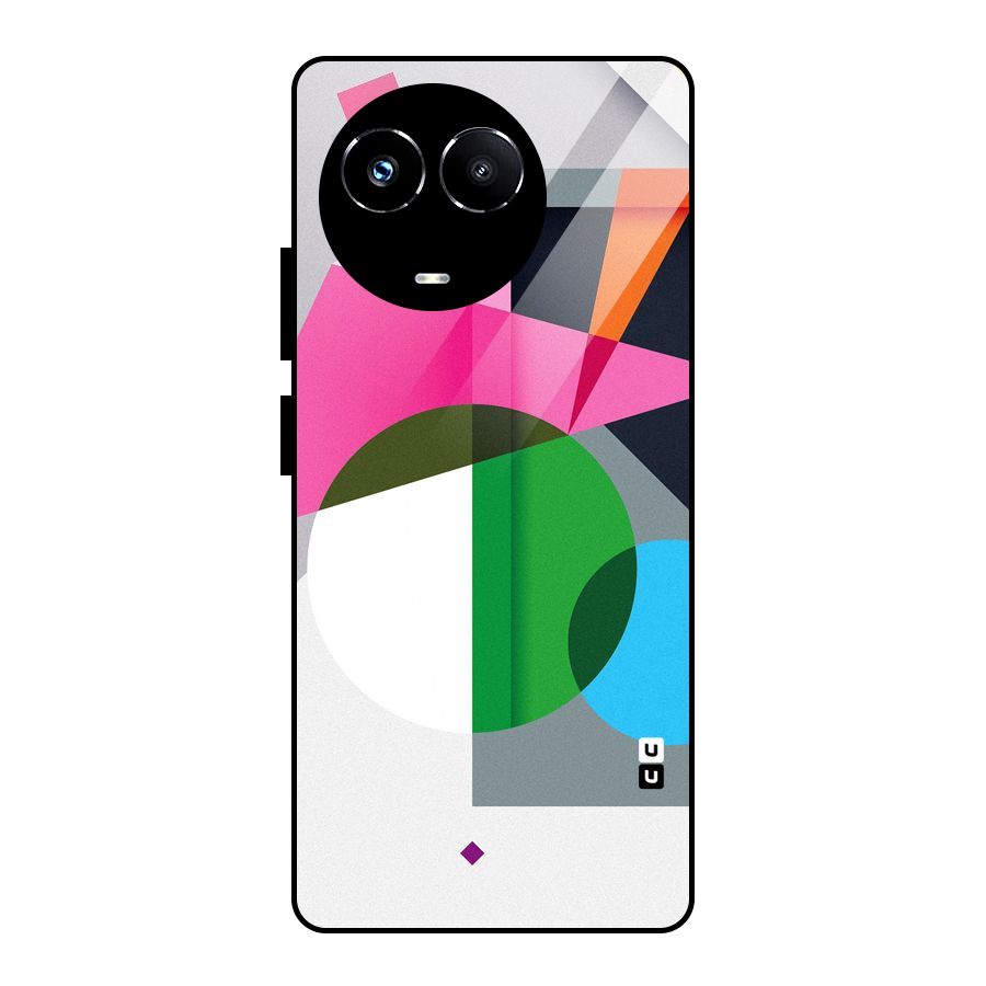Polygons Cute Pattern Glass Back Case for Realme Narzo 60X