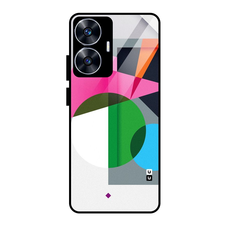 Polygons Cute Pattern Glass Back Case for Realme Narzo N55