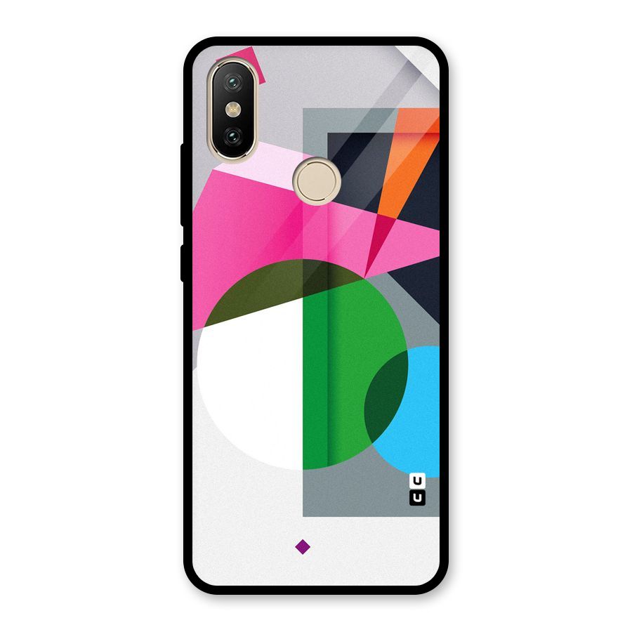 Polygons Cute Pattern Glass Back Case for Redmi A2