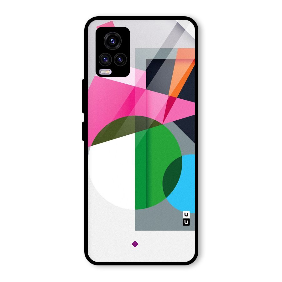Polygons Cute Pattern Glass Back Case for Vivo V20 2021