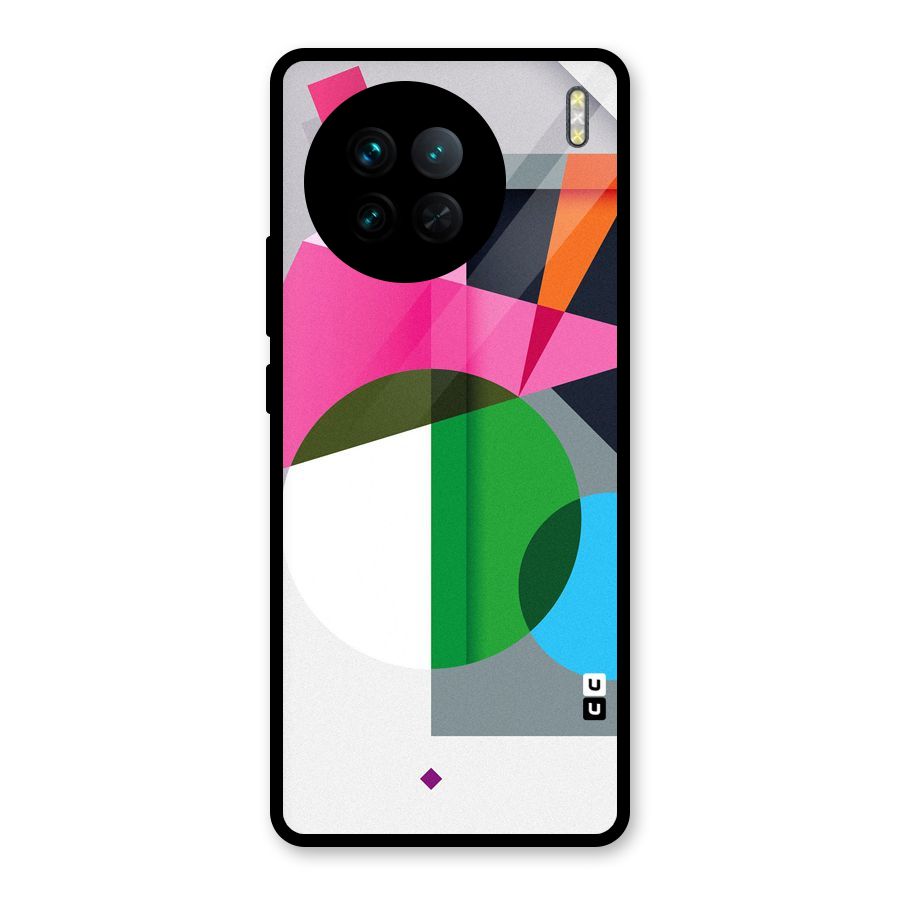 Polygons Cute Pattern Glass Back Case for Vivo X90