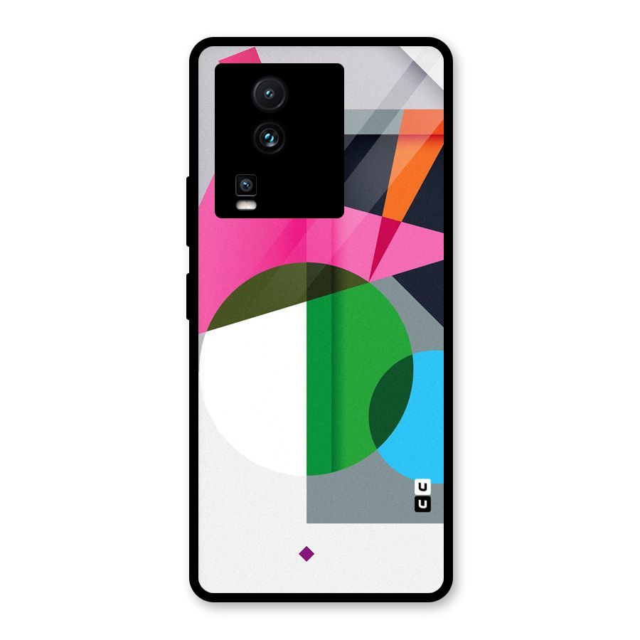 Polygons Cute Pattern Glass Back Case for Vivo iQOO Neo 7