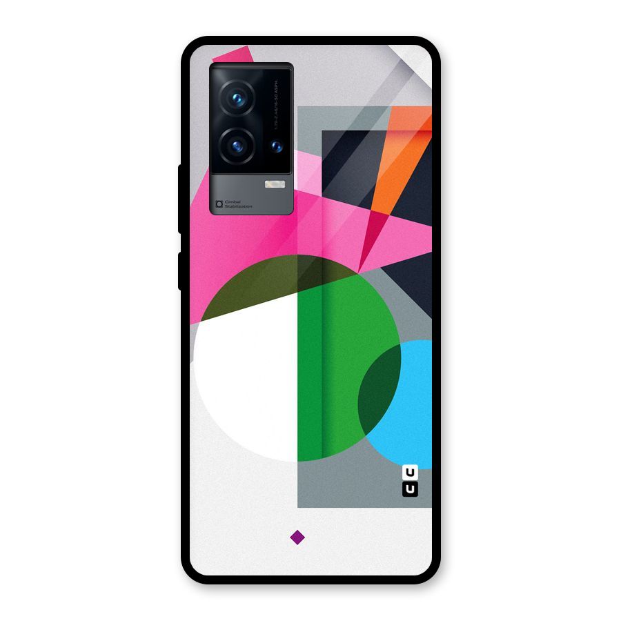 Polygons Cute Pattern Glass Back Case for iQOO 9 5G