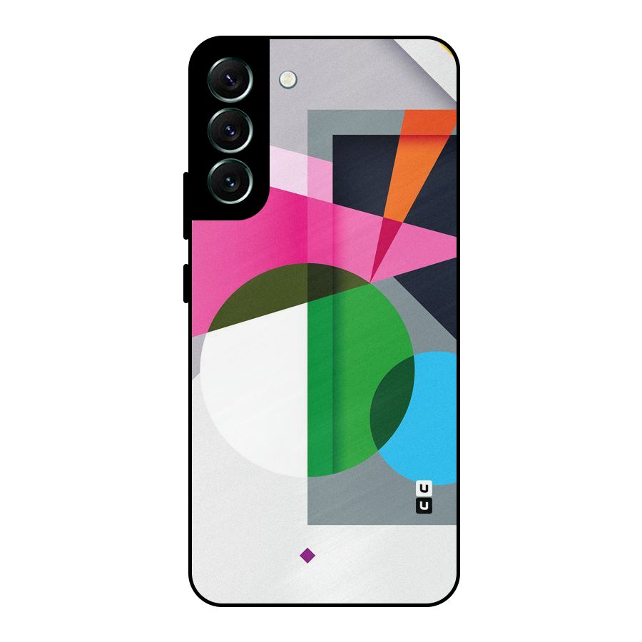 Polygons Cute Pattern Metal Back Case for Galaxy S22 Plus 5G