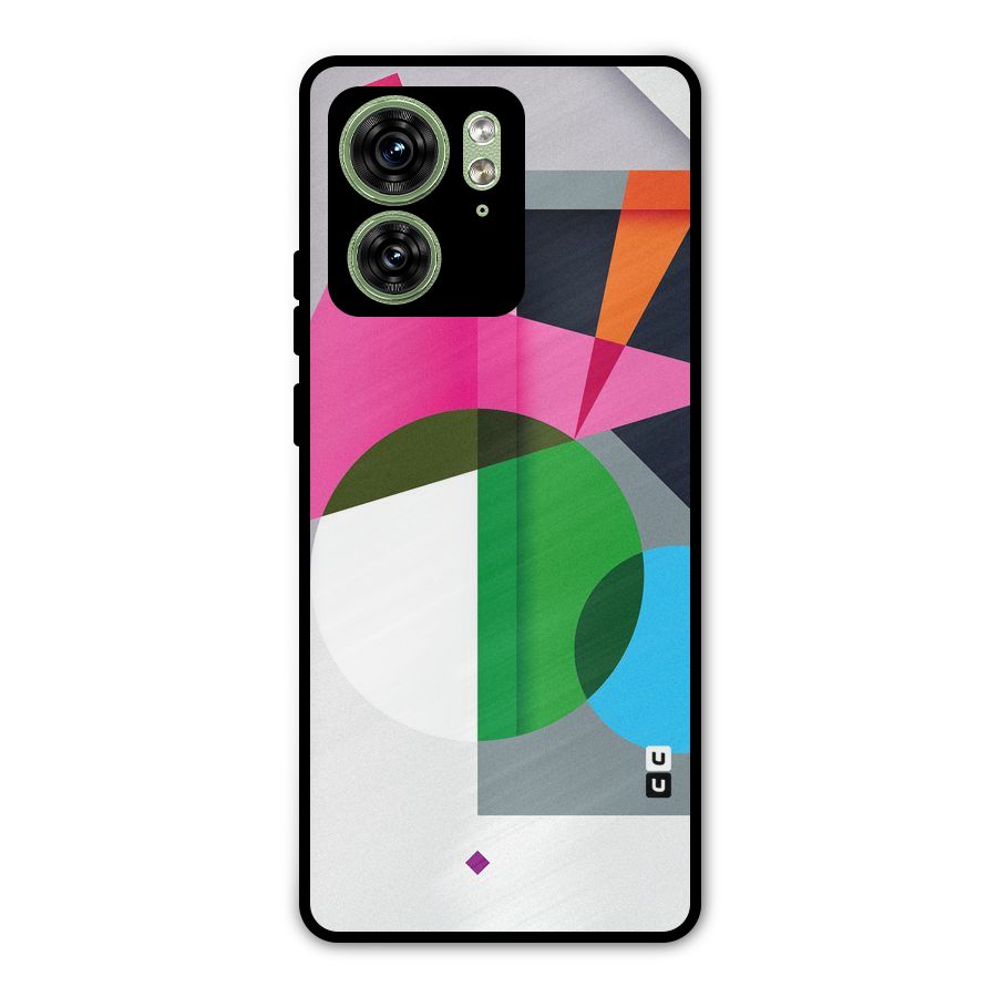 Polygons Cute Pattern Metal Back Case for Motorola Edge 40 5G