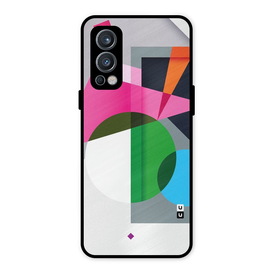 Polygons Cute Pattern Metal Back Case for OnePlus Nord 2 5G