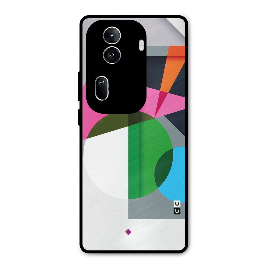 Polygons Cute Pattern Metal Back Case for Oppo Reno11 Pro 5G