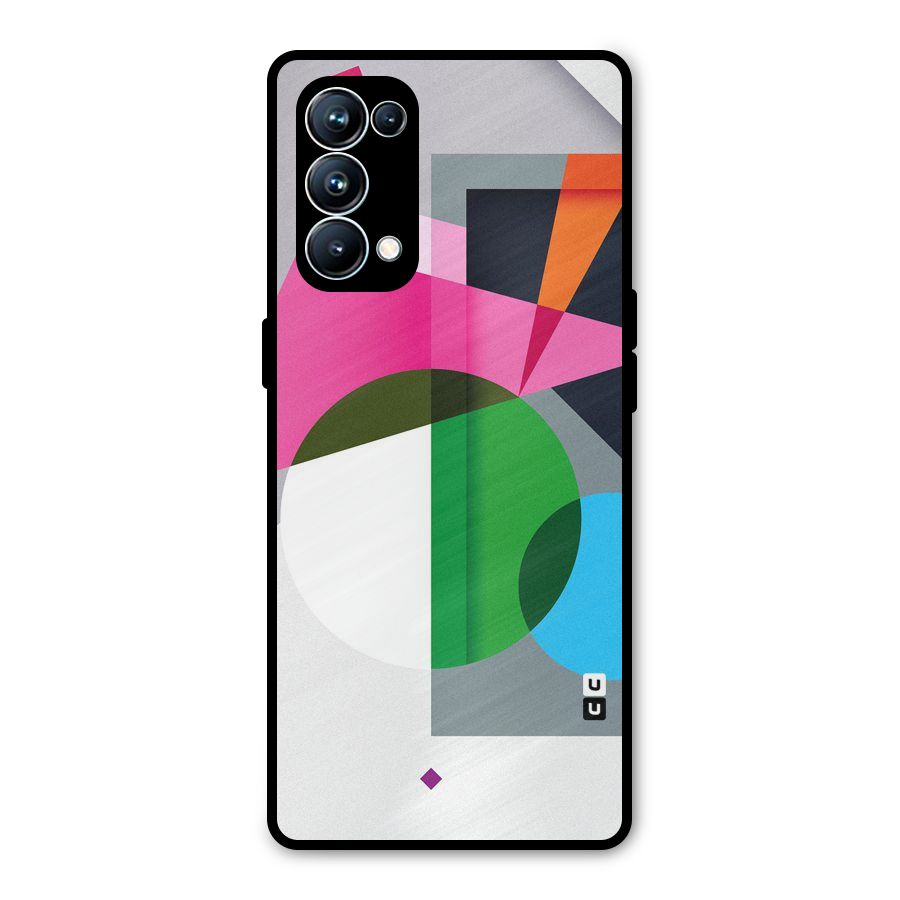 Polygons Cute Pattern Metal Back Case for Oppo Reno5 Pro 5G