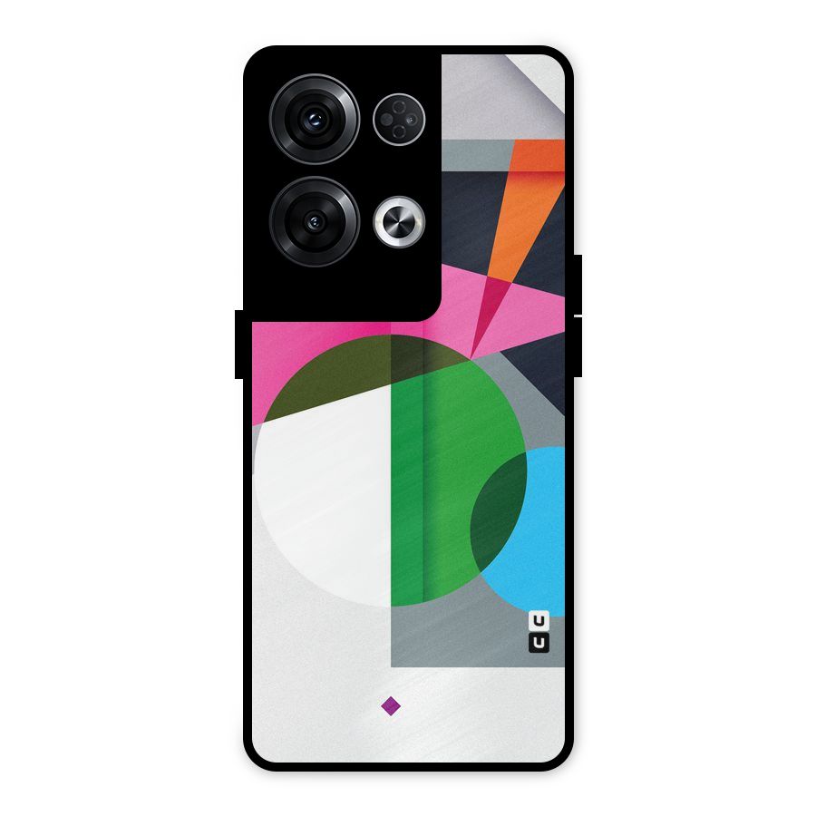 Polygons Cute Pattern Metal Back Case for Oppo Reno8 Pro 5G