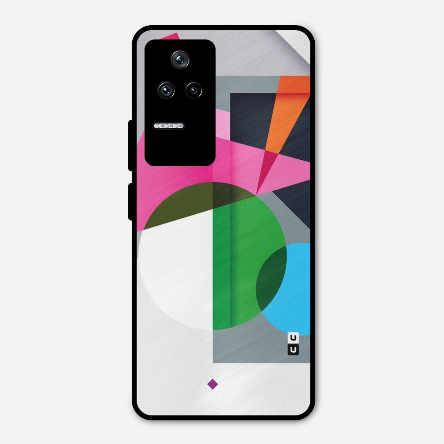 Polygons Cute Pattern Metal Back Case for Poco F4 5G